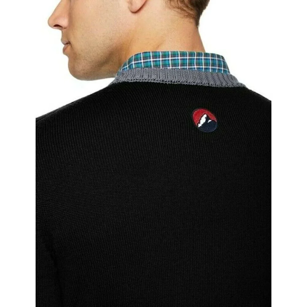 Mountain Khakis POW XVIII Knit Merino Wool Crew Sweater Mens Small Black